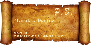 Planetta Dorisz névjegykártya